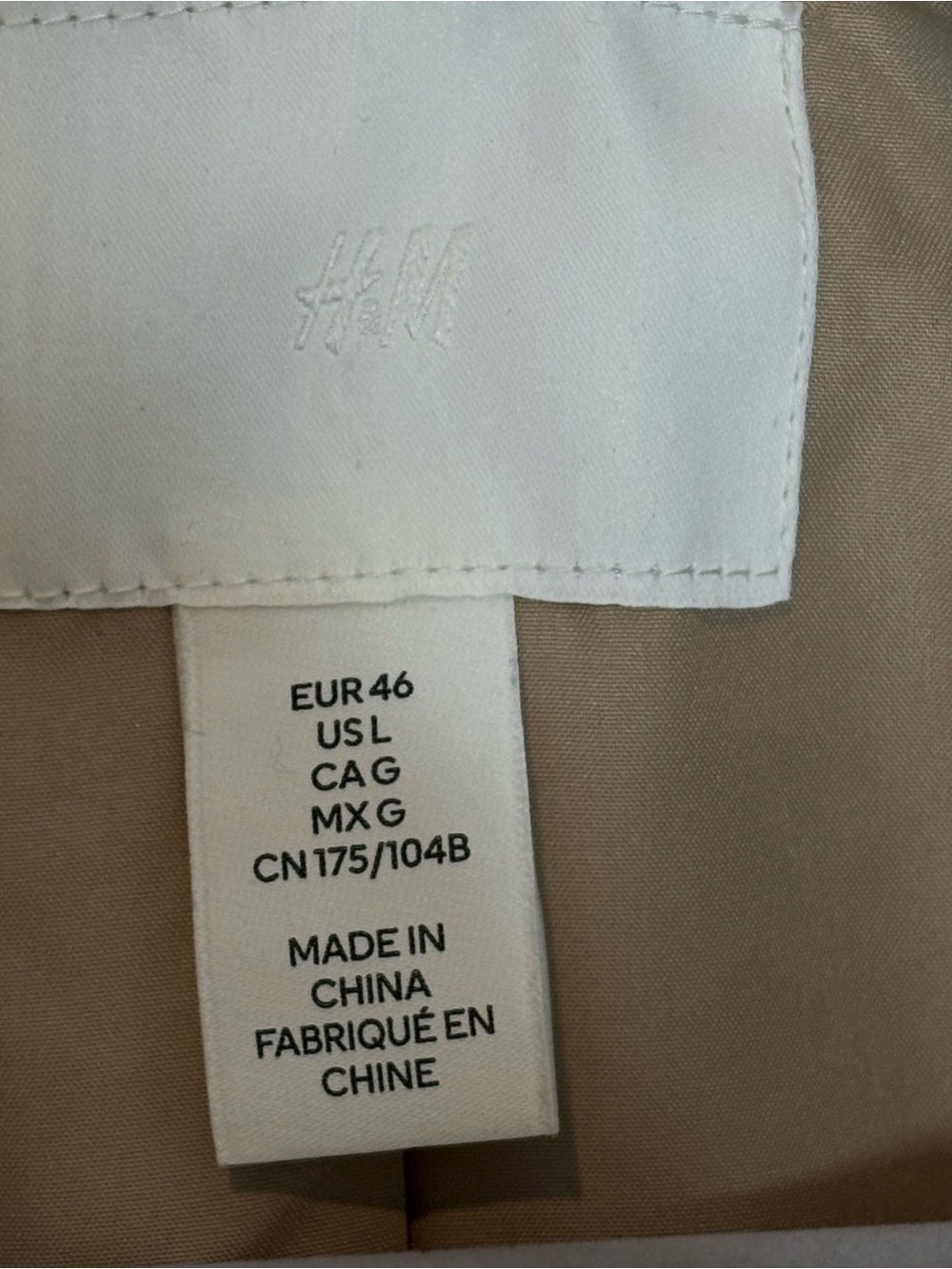 H&M Tan Double Breasted Belted Trench Coat | L - Picture 10 of 10